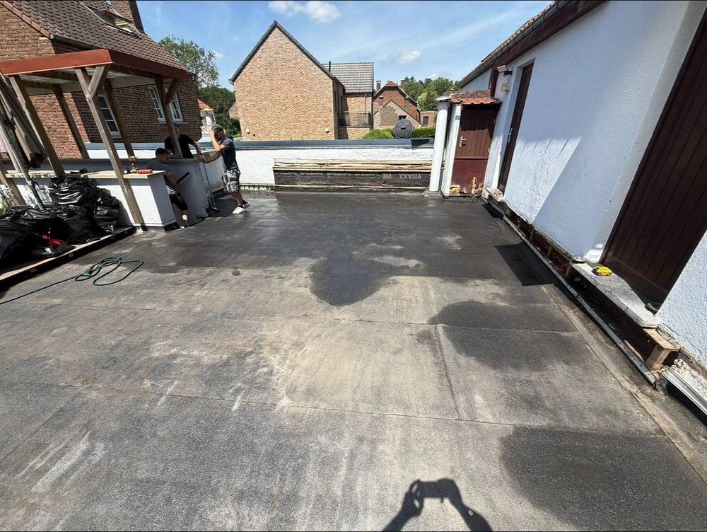 Nouveau carrelage de terrasse posé